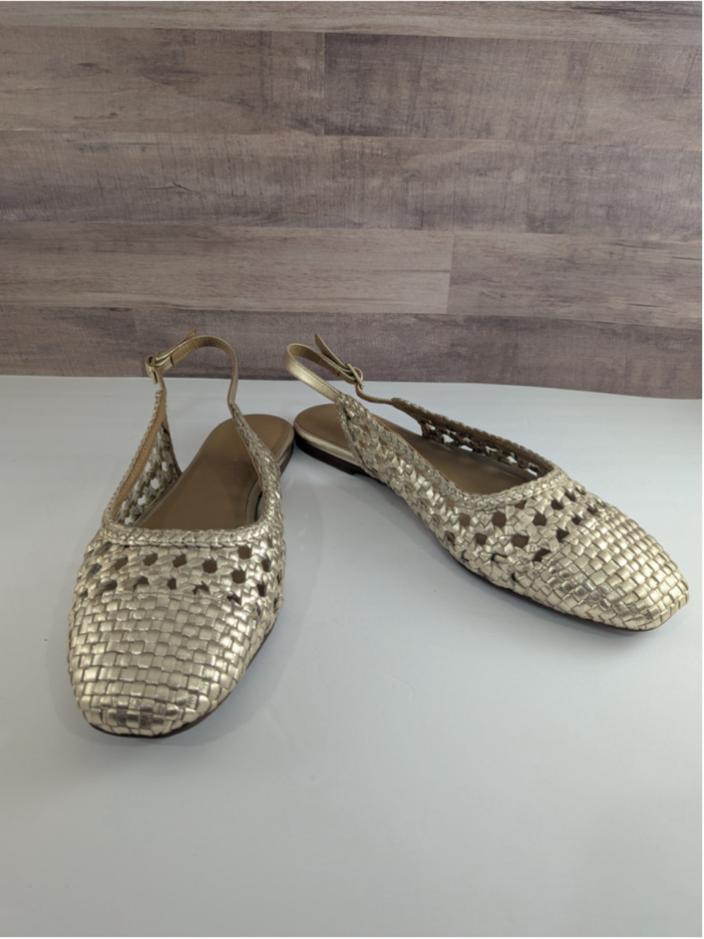 Women's Seychelles Gold Woven Slingback 8/5 Flats